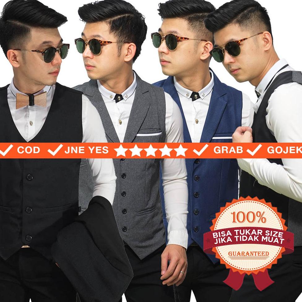 Jual Vest Formal Rompi Setelan Dalaman Jas Pria Groomsmen Wedding