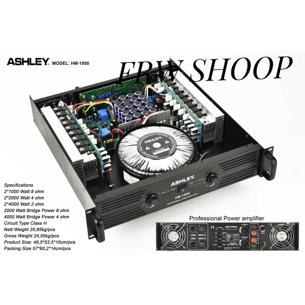 Jual POWER AMPLIFIER ASHLEY HM 1000 ASHLEY HM1000 ORIGINAL