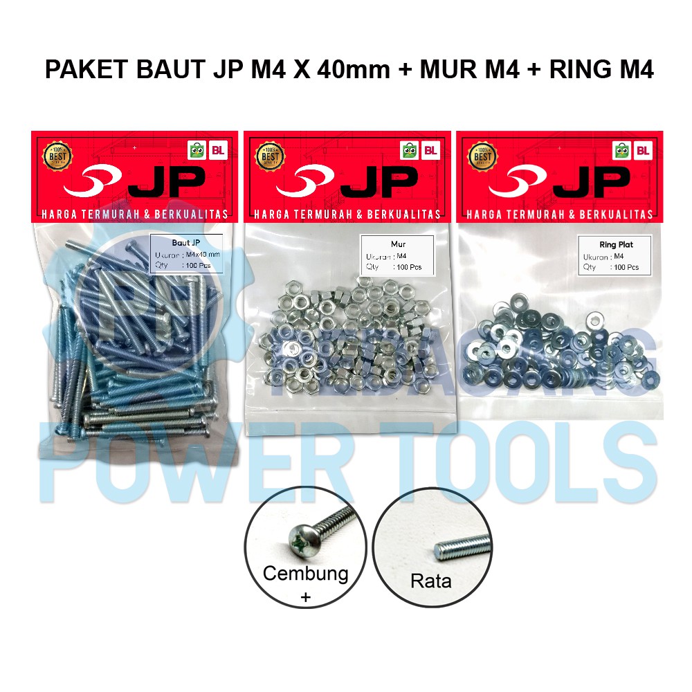 Jual Paket Set Jp M X Baut Mur Ring Plat M X Mur M Isi