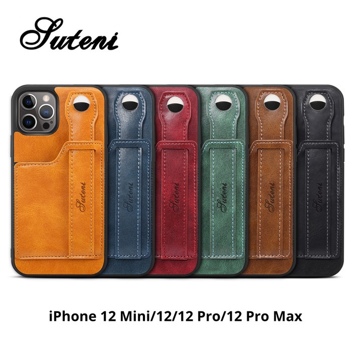 Jual Suteni Hand Grip Strap Leather Case iPhone 12 Pro Max Mini Casing