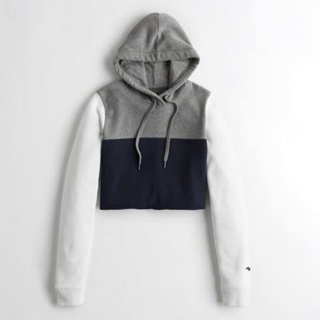 Hollister cut shop off crop hoodie