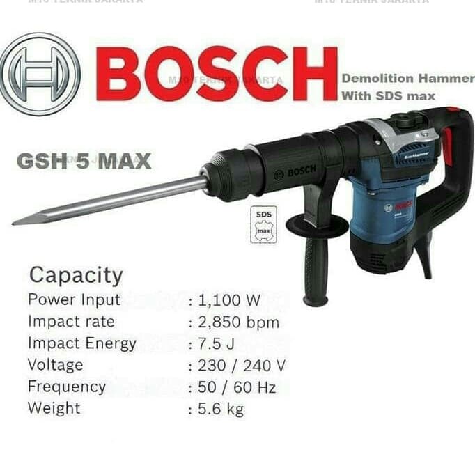 Jual Mesin Bobok Beton Bosch GSH 5 Max Demolition /Jack Hammer Shopee