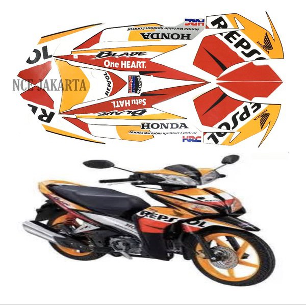 Jual Stiker striping Honda Blade 125 Repsol | Shopee Indonesia