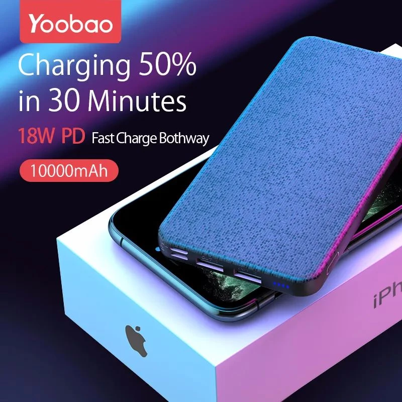 Yoobao Powerbank - Q10 PowerDesire - 10000mAh - 37Wh - Ultra Thin - 18W Quick Charge - Power Delivery 3.0