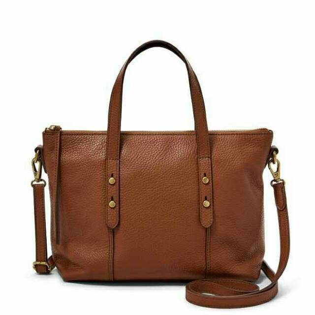 Jual Tas Fossil Jenna Satchel Brown Original Shopee Indonesia