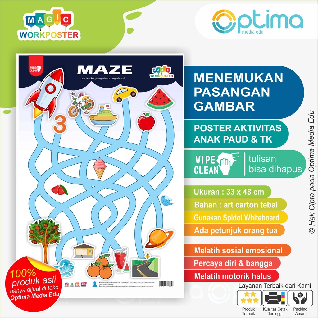 Jual MAGIC WORK POSTER : MAZE , menemukan jalan bagi pasangan gambar ...