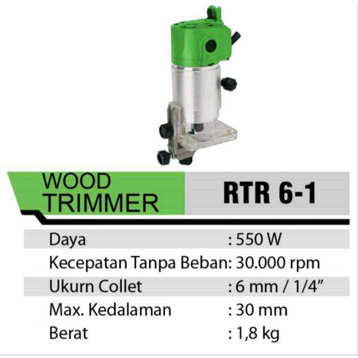 Jual RYU TEKIRO MESIN PROFIL KAYU TRIMER ROUTER WOOD TRIMMER RTR6-1 ...