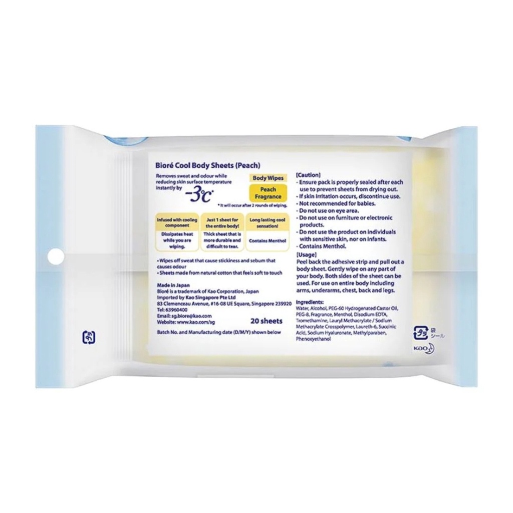 Jual Biore COOL Body Sheets / TISSUE BADAN | Shopee Indonesia
