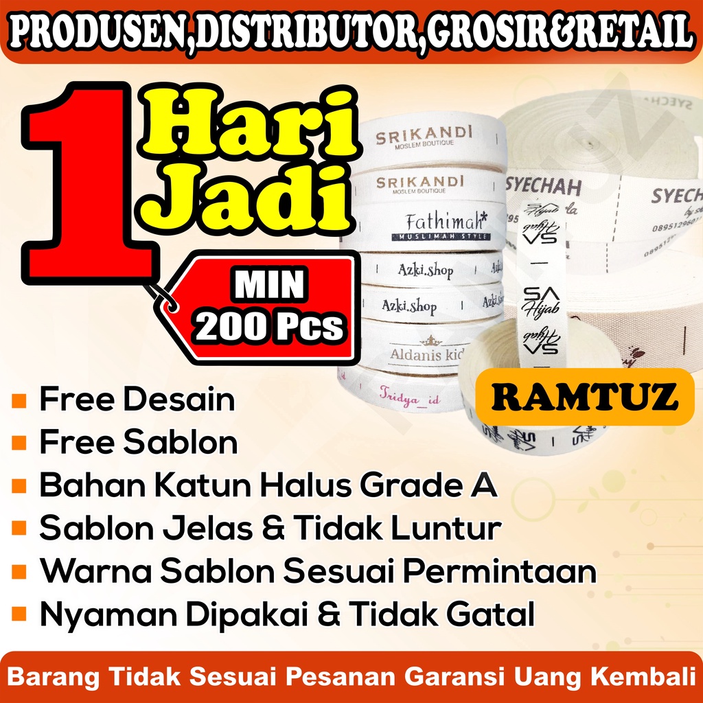 Jual Label baju murah // Label cotton piterban // Label katun | Shopee ...