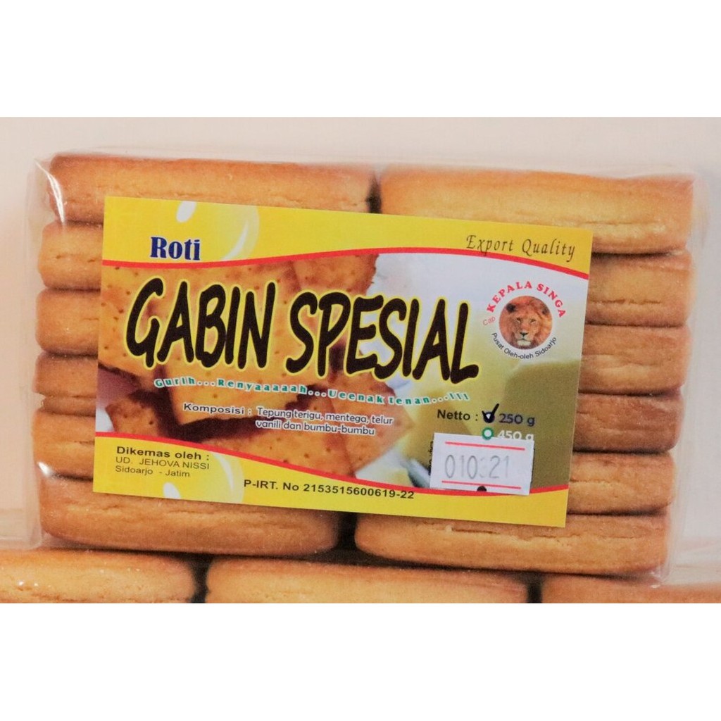 Jual GABIN KEPALA SINGA 250 GR | BISKUIT ROTI GABIN CAMILAN OLEH OLEH ...
