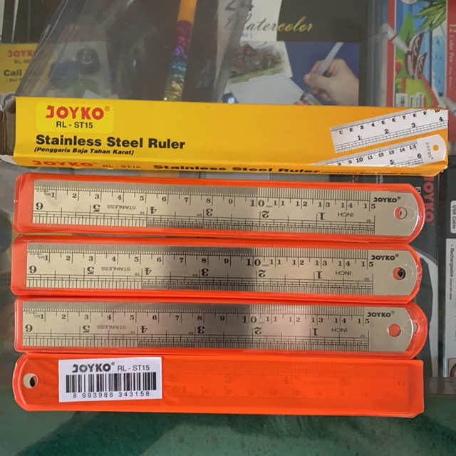 Jual Penggaris Besi 15 cm Rl-st15 / Stainless Steel Ruler 15cm Joyko ...
