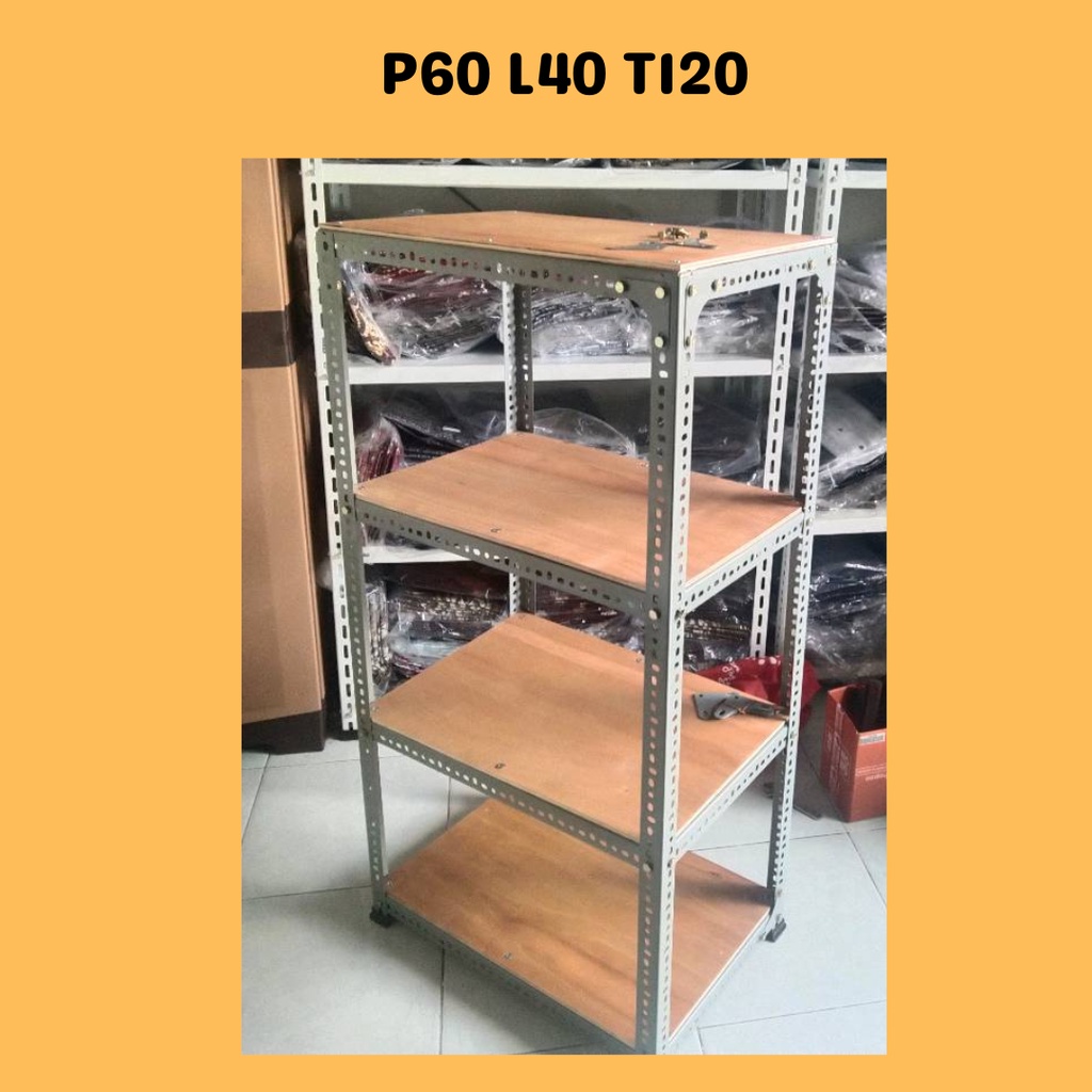 Jual Rak Siku Lubang P60 L40 T120 4 Susun | Shopee Indonesia