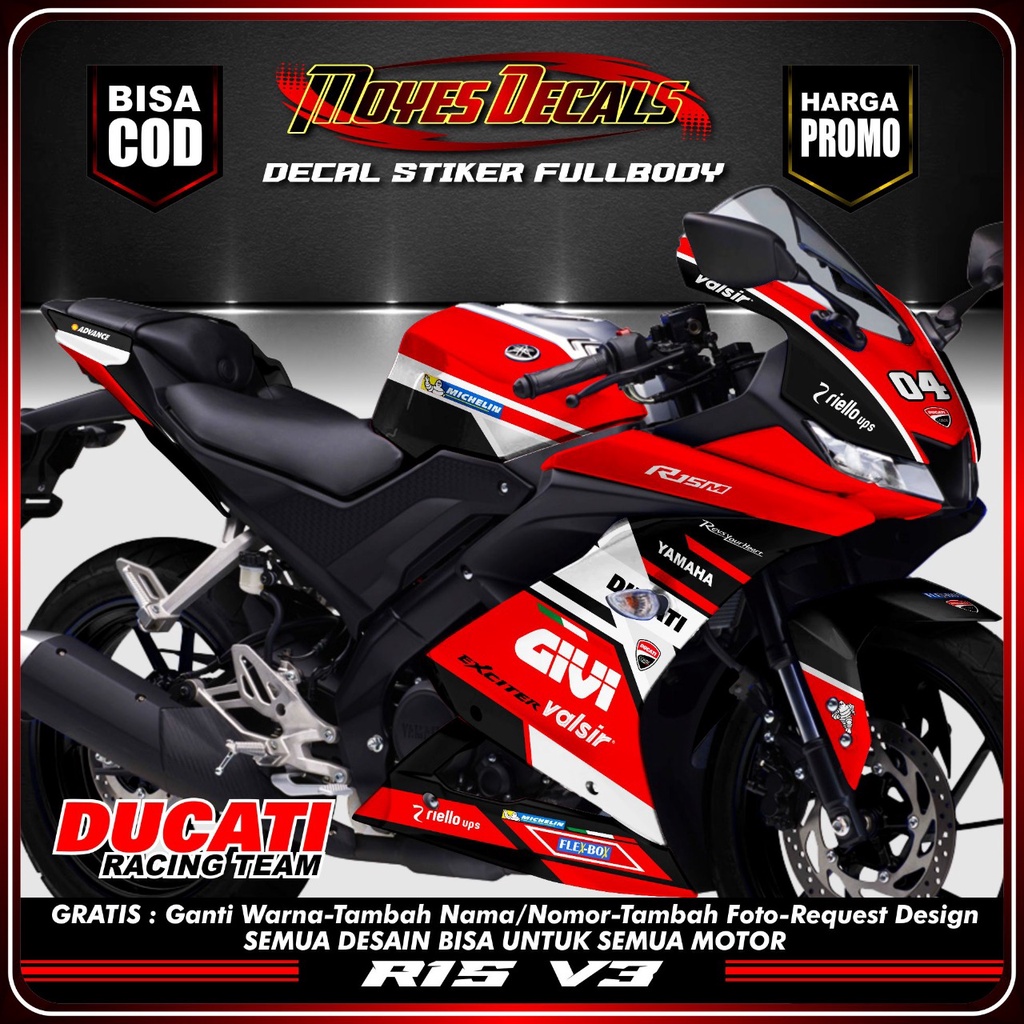 Jual Decal R15 V3 Ducat Decal Yamaha R15 Fullbody | Shopee Indonesia