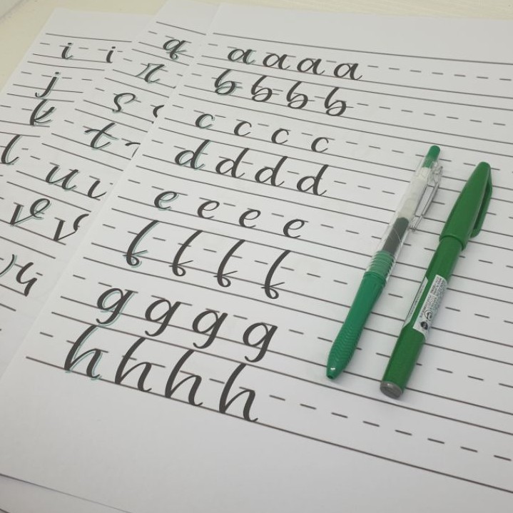 Jual Kertas Latihan Calligraphy Shadowing Fonts Lettering Worksheet ...