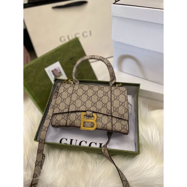 TAS MINI GUCCI HOURGLASS X BALENCIAGA SET BOX