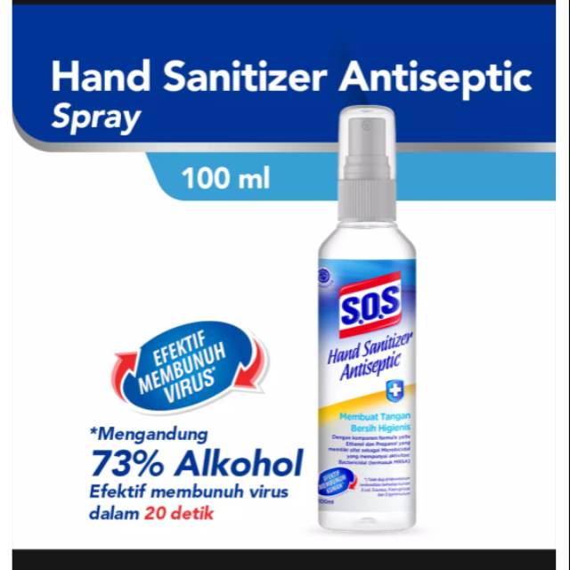 Jual Sos Hand Sanitizer Antiseptic Spray 100ml Shopee Indonesia