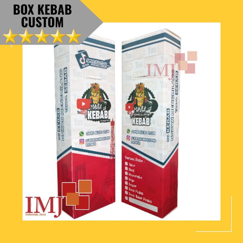 Jual CETAK BOX KEBAB CUSTOM KARDUS KEBAB CUSTOM | Shopee Indonesia