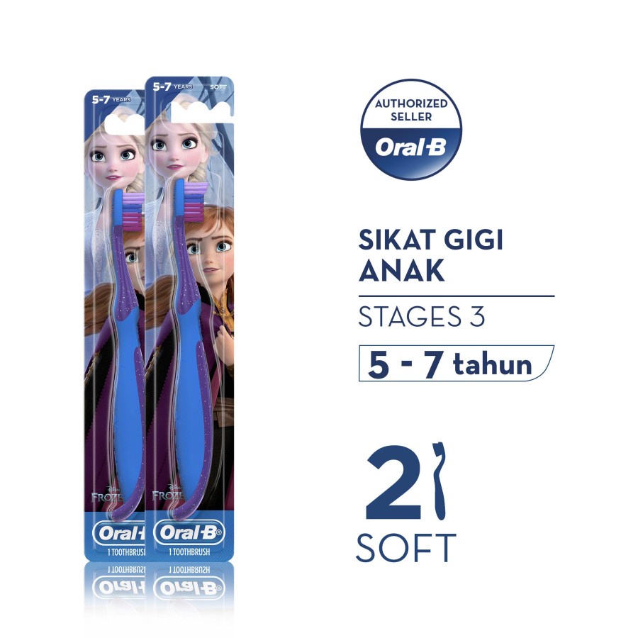 Jual Oral-B Sikat Gigi Anak Stages 3 (5-7 Tahun) Cars / Frozen - Isi 2 ...