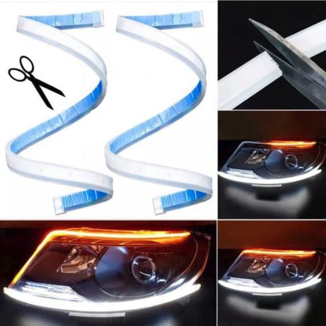 Jual Lampu Led Drl Alis Fleksible 60cm Motor Mobil Anti Air Sein