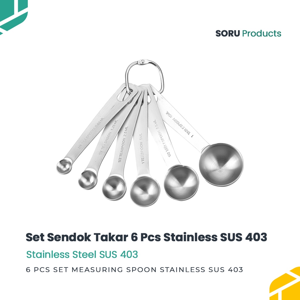 Jual Soru Sendok Takar Ukur Stainless Sus430 Set 6 Pcs Measuring Spoon Shopee Indonesia 0143