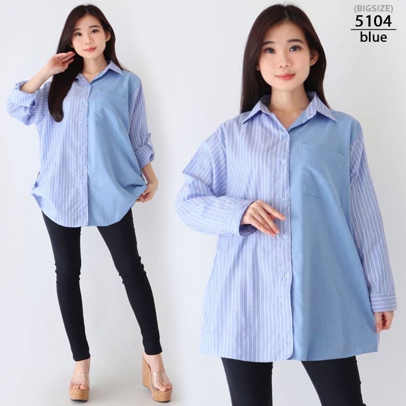 Jual BAJU KEMEJA KERJA KANTOR FORMAL ATASAN Wanita JUMBO LD 120cm  