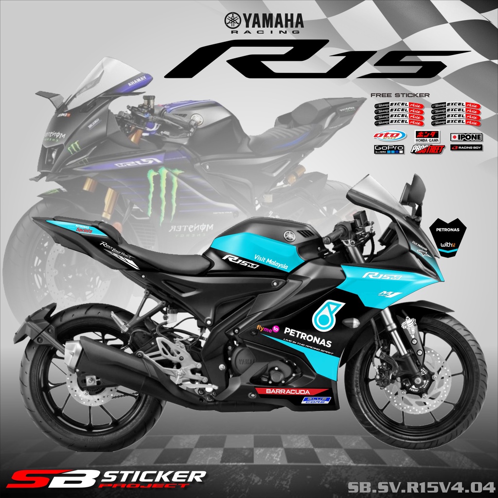 Jual STRIPING R15 V4 - STRIPING HOLOGRAM YAMAHA R15 V4 2022 PETRONAS ...
