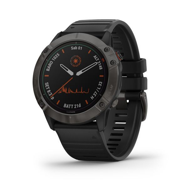 Jual Garmin Fenix 6X Titanium Carbon Gray DLC with Black Band