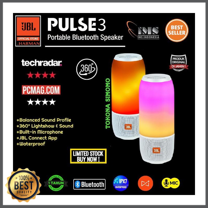 Jual JBL Pulse 3 Wireless Bluetooth with IPX7 Waterproof Speaker