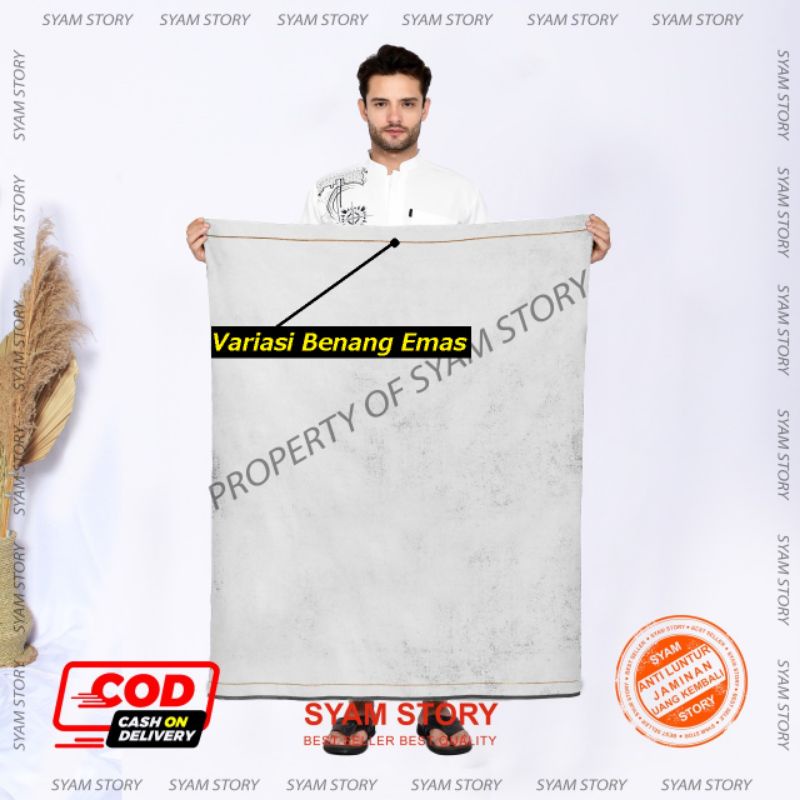 Sarung Polos Sarung Premium STD / Sarung Polos Syam Original Strip Benang Emas