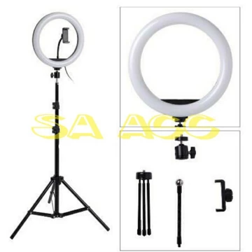 Ring Light Led 26Cm Lampu 26 Cm Make Up Vlog Ringlight Tripod 2.1M