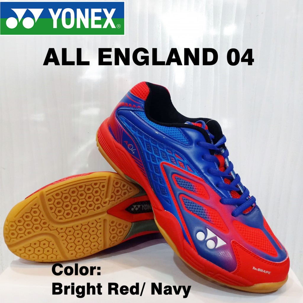 Jual SEPATU BADMINTON YONEX ALL ENGLAND 04 BRIGHT RED NAVY (SIZE 43 ...