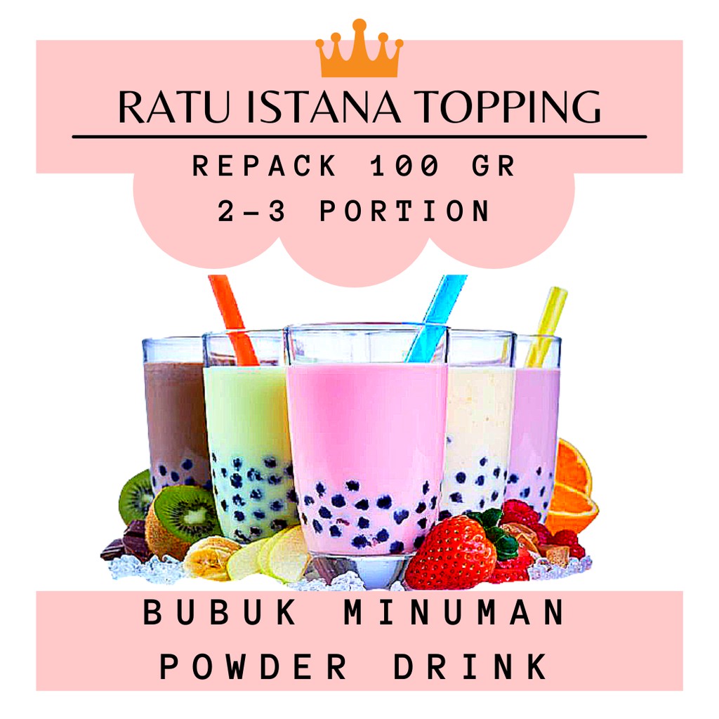 Jual Bubuk Minuman Rasa 100gr Bubble Drink Milkshake Boba Ice Blend Powder Serbuk Thai Tea 1087