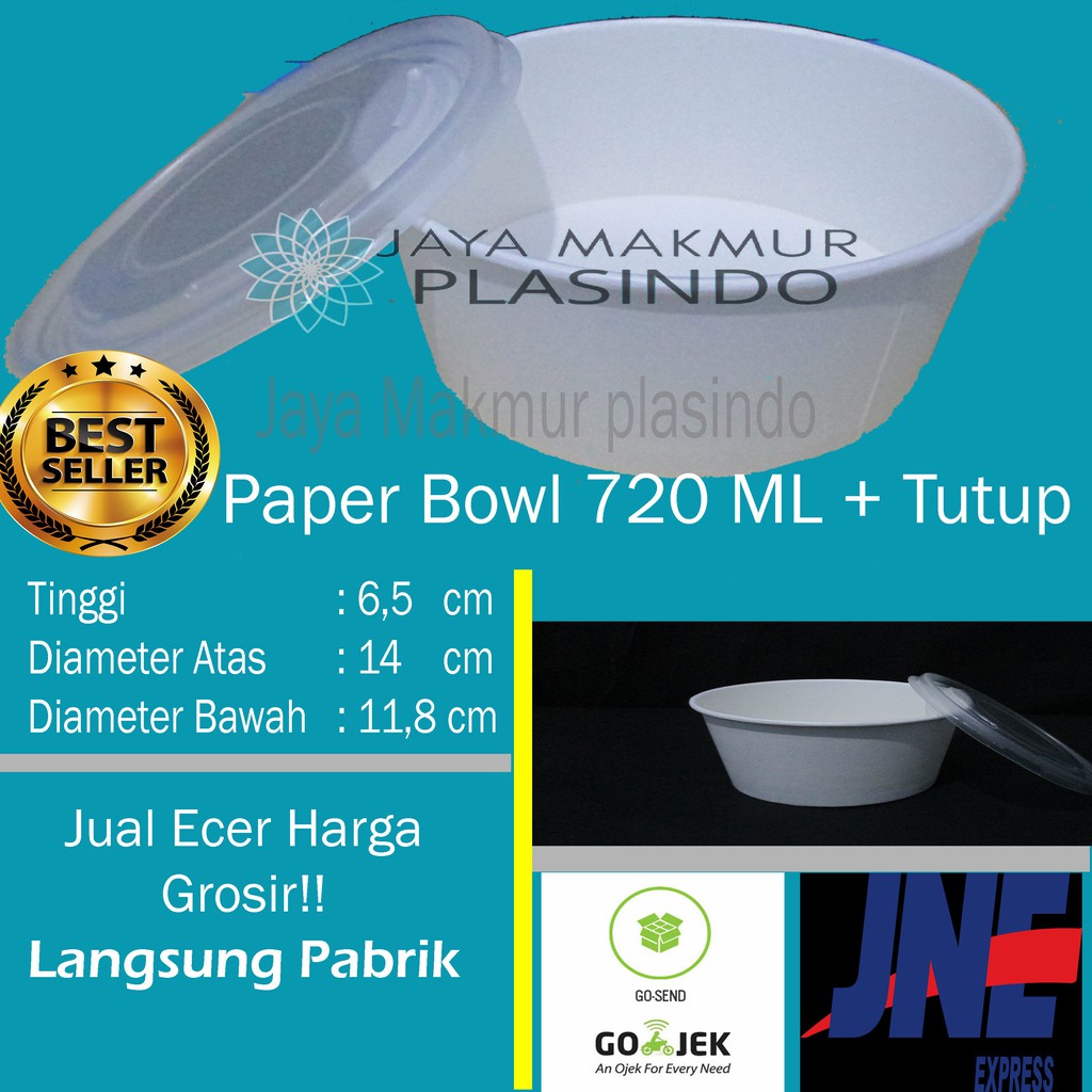 Jual Paper Bowl Ml Tutup Paper Bowl Lid Oz Mangkuk