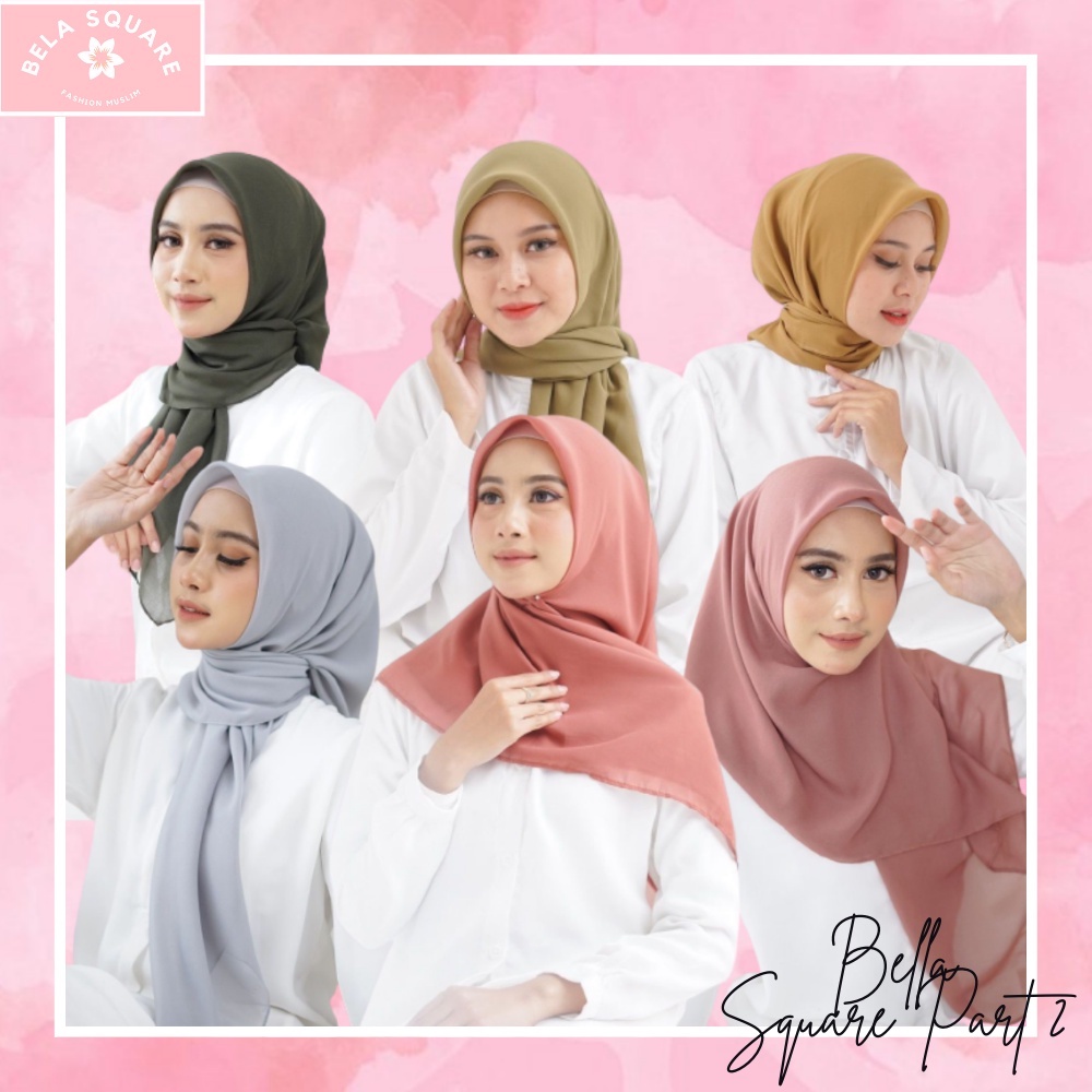 Jual HIJAB BELLA SQUARE PART 2 / JILBAB VARIAN WARNA / POLLY COTTON ...