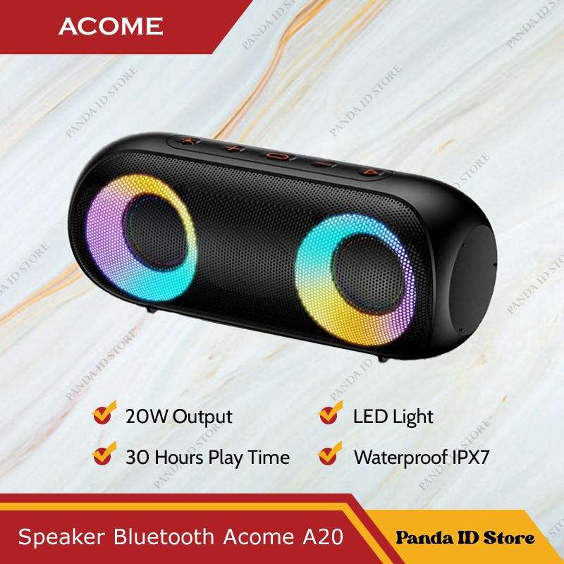 Jual Speaker Bluetooth 5.0 Acome A20 Super Bass 20W RGB Light ...