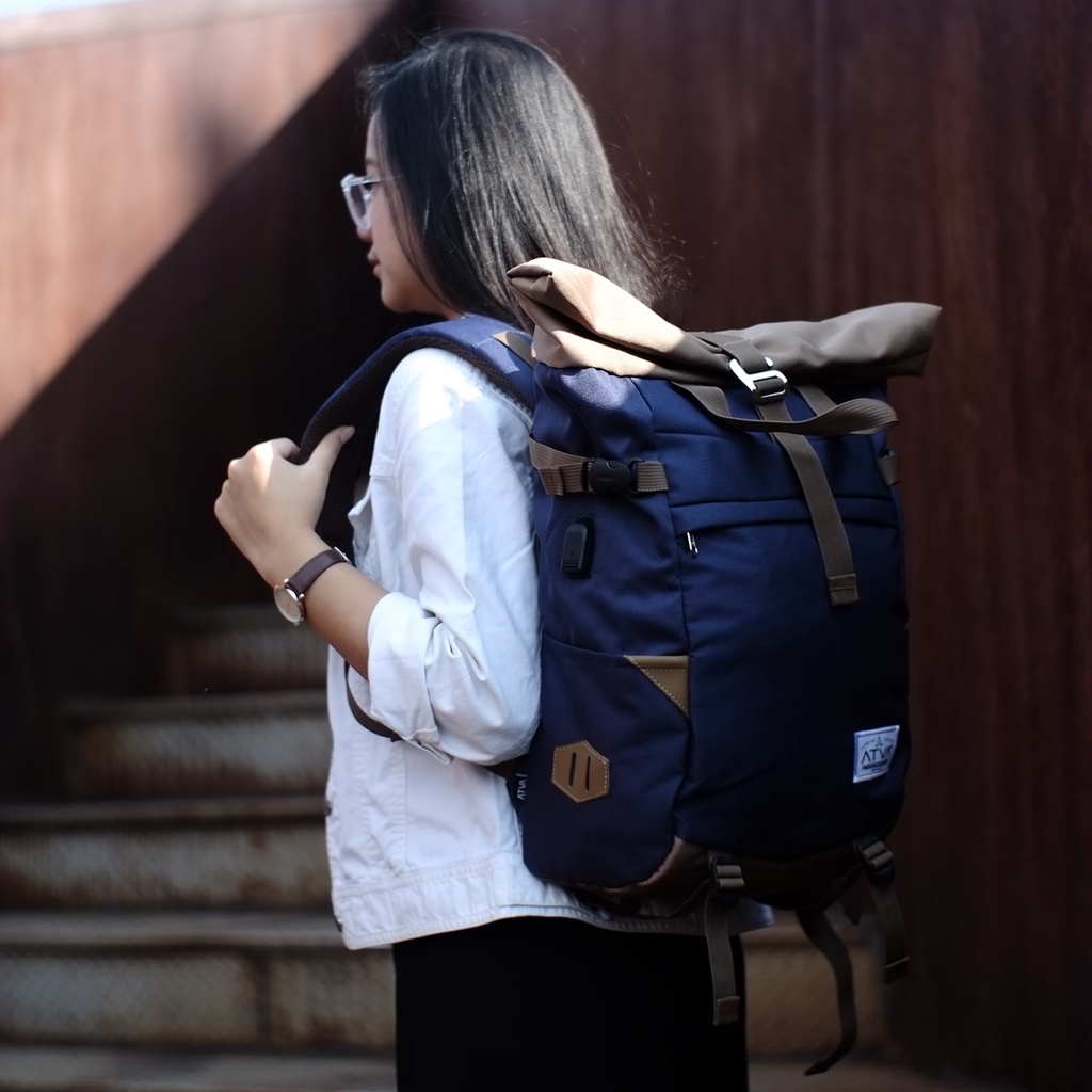 Jual Tas Ransel Multifungsi Atva Harrier Navy Khaki - Backpack Rolltop ...