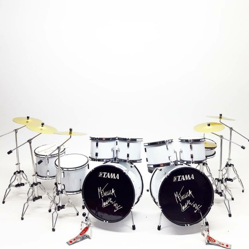 Jual Miniatur Drum Tama White Metallica Lars Ulrich Double Bass