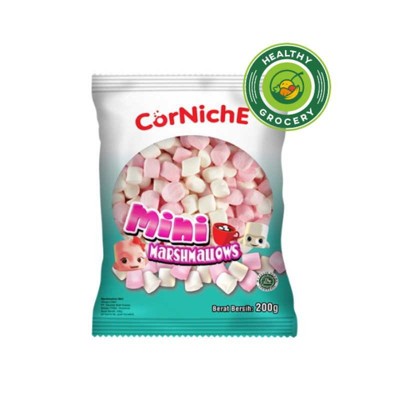 Jual CORNICHE Halal Mini Marshmallow Permen 200gr / Snow White / Pink