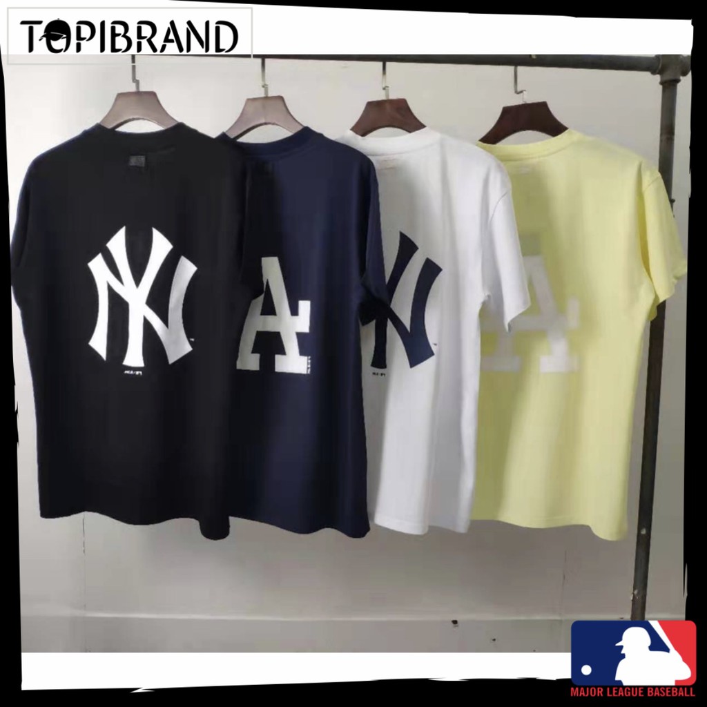 Jual MLB Korea T-Shirt - Cotton T-Shirt Unisex - Kaos Oversized Pria Wanita  - red LA, S - Jakarta Barat - Flashsale Baju Branded