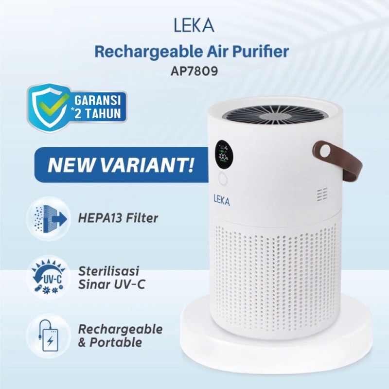 Jual LEKA AP7809 Rechargeable Air Purifier HEPA 13 Filter & Sinar UV