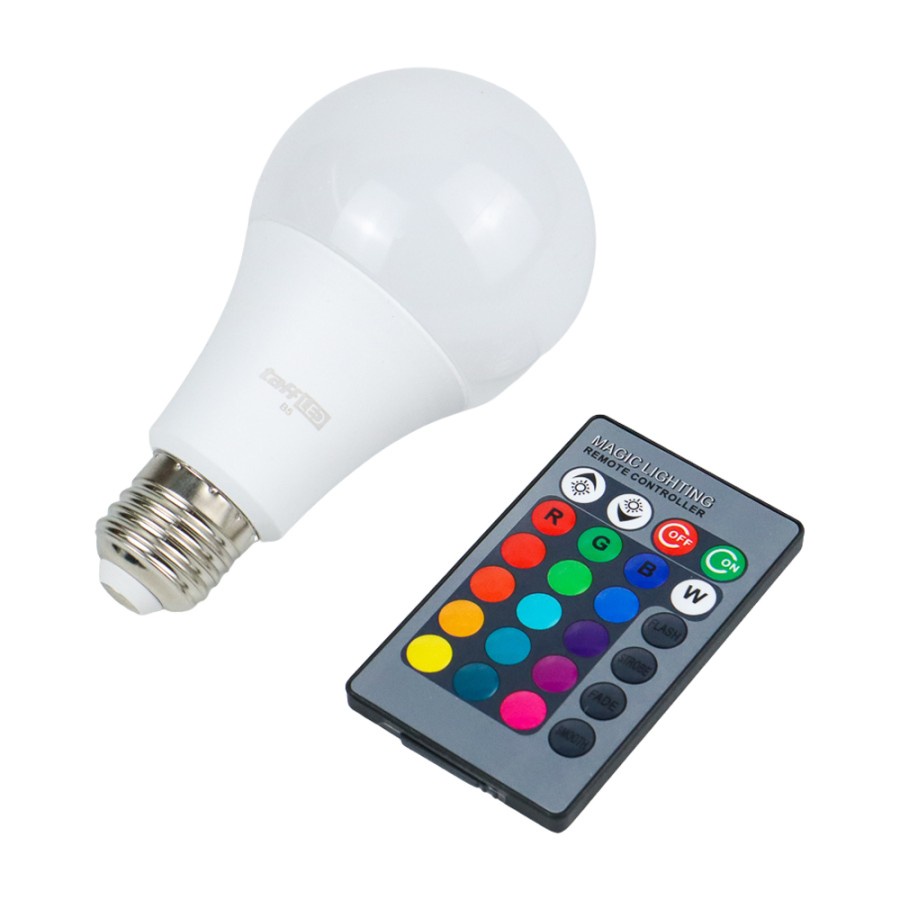 Jual Lampu Bohlam RGB dengan Remote Control E27 10 W | Shopee Indonesia
