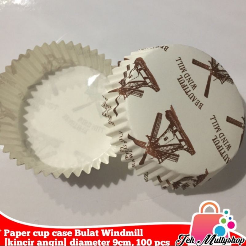 Jual Paper cup case Bulat 9 cm/cup roti (Windmill) 1 roll isi 100 pcs ...