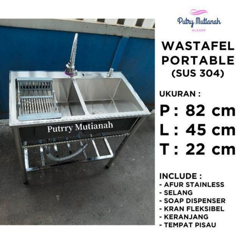 SALEE TERLARIS set portable uk 82 x 45 Stainless Sus 304 kitchen sink Wastafel Cuci piring kran fleksibel kitchen sink portable antigores kitchen sink termurah jabodetabek kitchen sink viral bak cuci piring modern