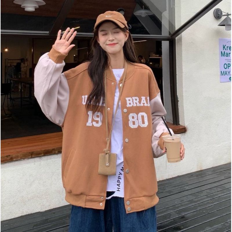Jual Ujee Baseball Sweater Wanita Korea Jaket Baseball Wanita Jaket