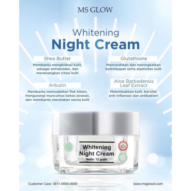Jual MS GLOW BARCODE CREAM MALAM WHITENING NIGHT CREAM | Shopee Indonesia