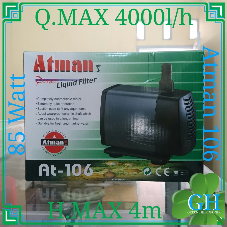 Jual Pompa Kolam/Aquarium Atman At-106, Celup, Air Tawar/Laut, Water ...