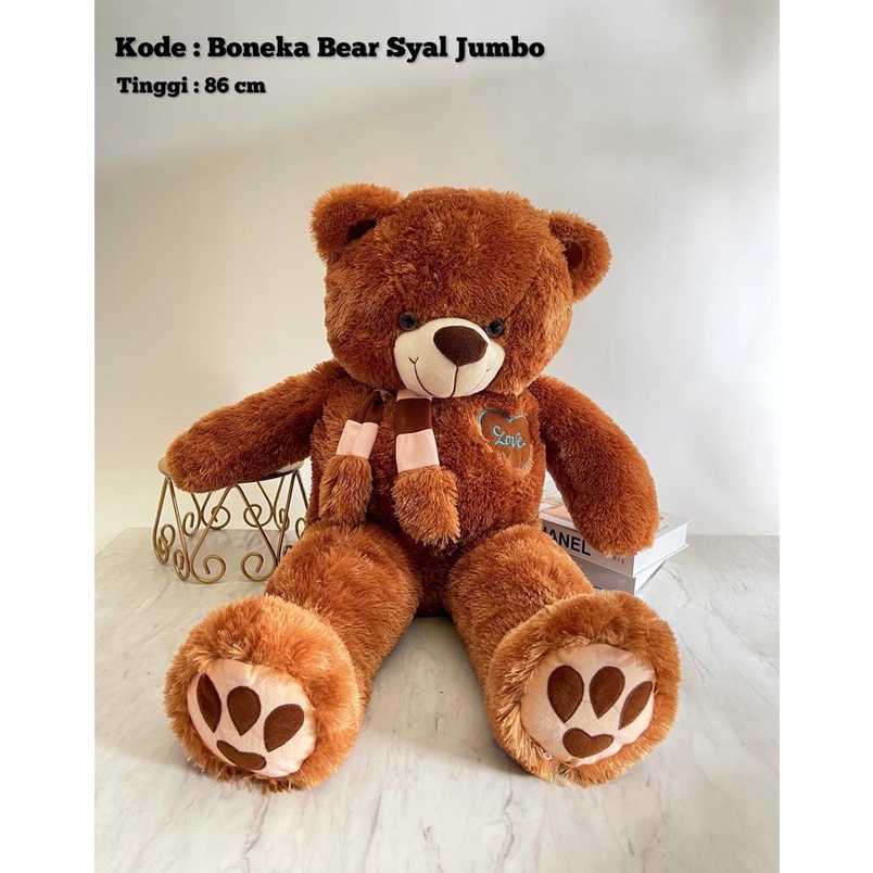 Jual BONEKA BEAR SYAL JUMBO BONEKA LEMBUT BONEKA JUMBO 86 CM