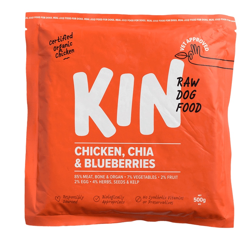 Jual KIN Dog Food - Chicken Chia & Blueberries (Organic) 500g | Shopee ...