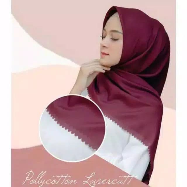 Jual (1KG=15PCS)BELLA SQUARE LASERCUT POLLYCOTTON / Jilbab Segiempat ...