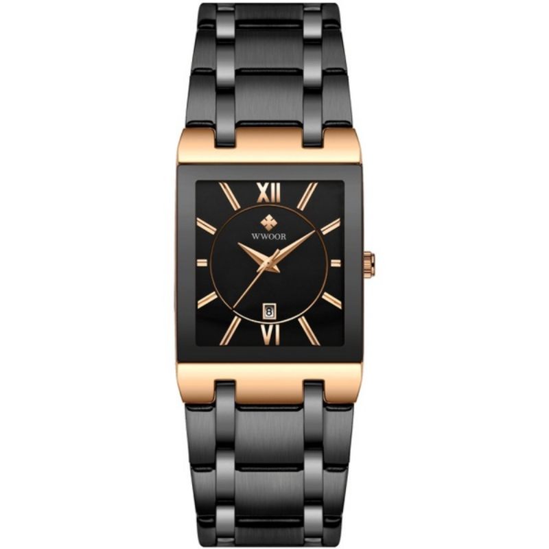 Jual WWOOR Luxus Gold Watch Metal Steel Business Quartz Watch Men